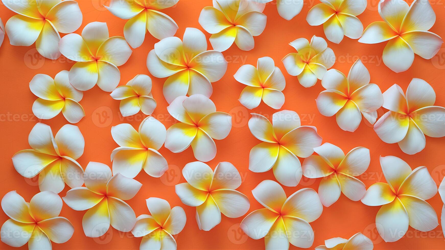 ai genererad abstrakt och ljuv bakgrund med mjuk orange plumeria frangipani blommor foto