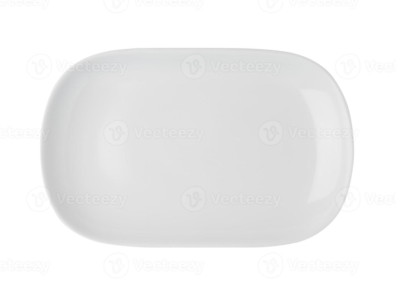 vit platta isolerad på vit bakgrund foto