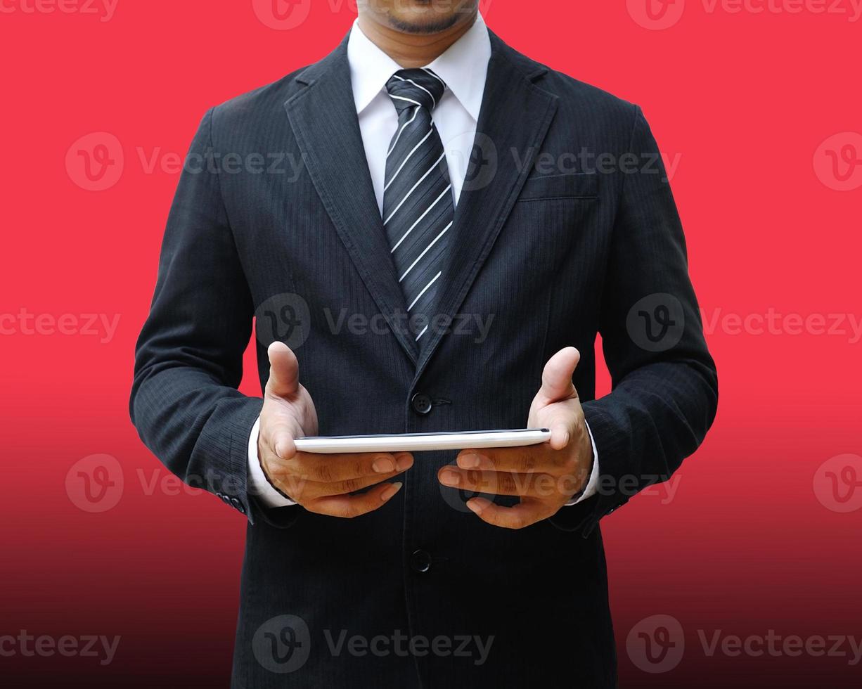 affärsman som använder digital tablet pc foto