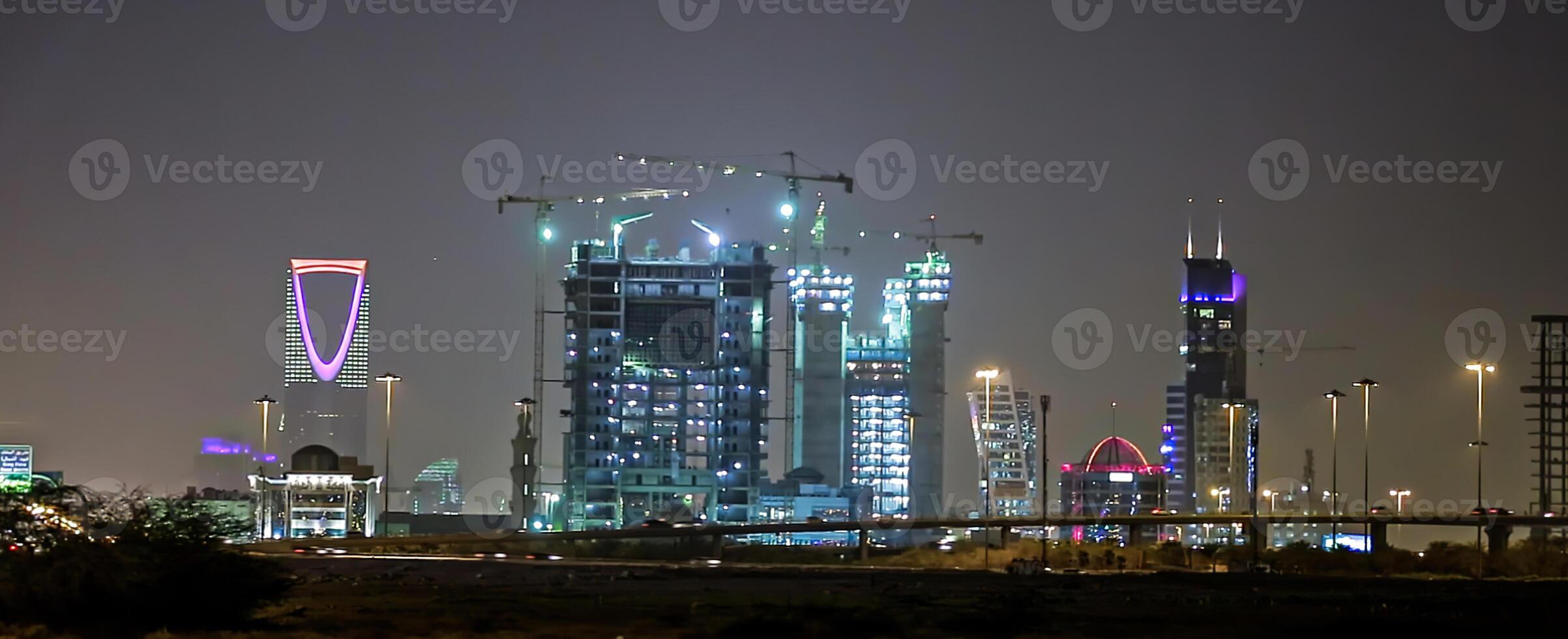 underbar och skön städer och skyskrapor i de rike av saudi arabien foto