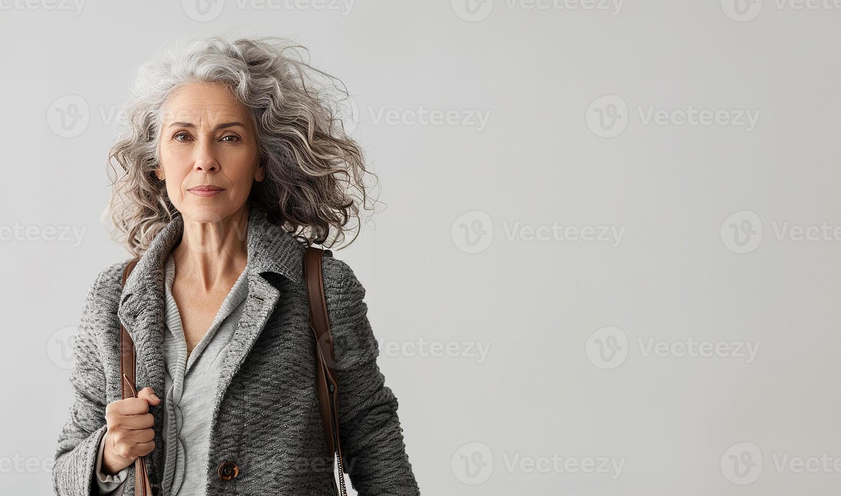 ai genererad äldre lady på en maklig promenad foto