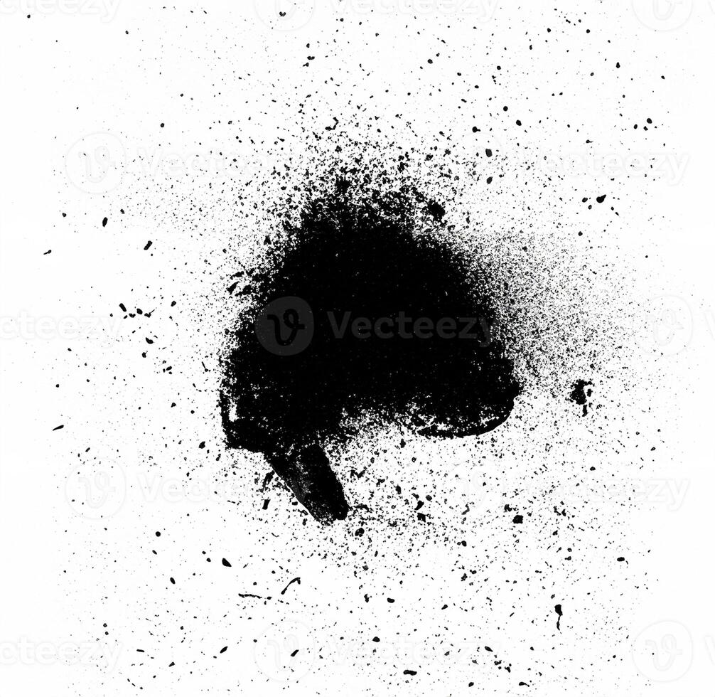 dynamisk explosion, abstrakt svart partikel brista. foto