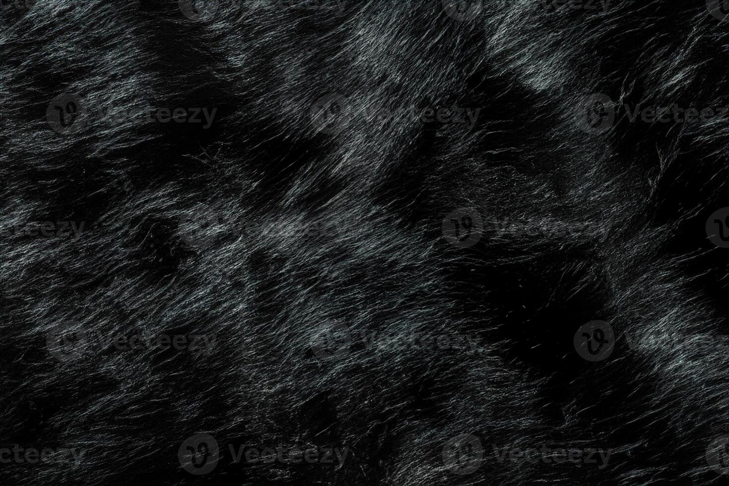 fängslande realism, syntetisk djur- lång hår textur med svart päls. foto