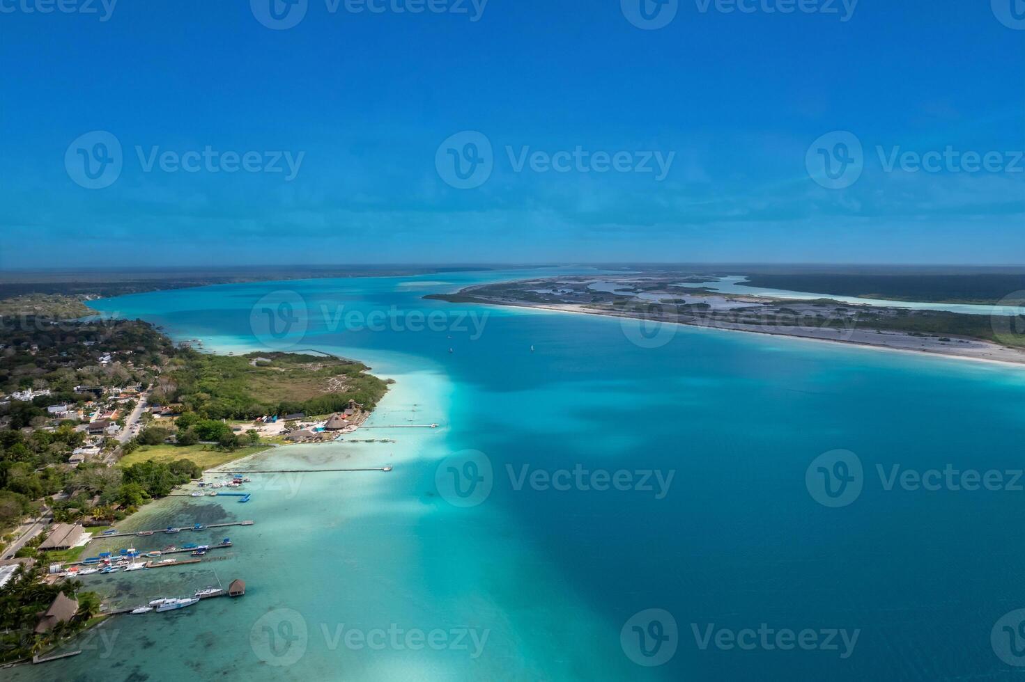 bacalar sju färger lagun i quintana roo foto