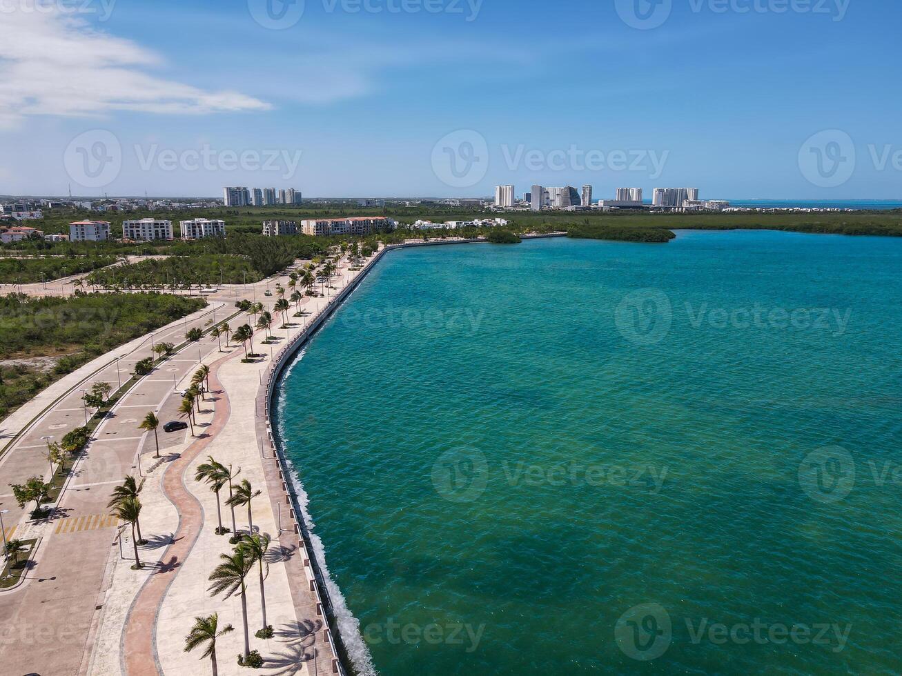 antenn se av malecon tajamar i Cancun, mexico foto