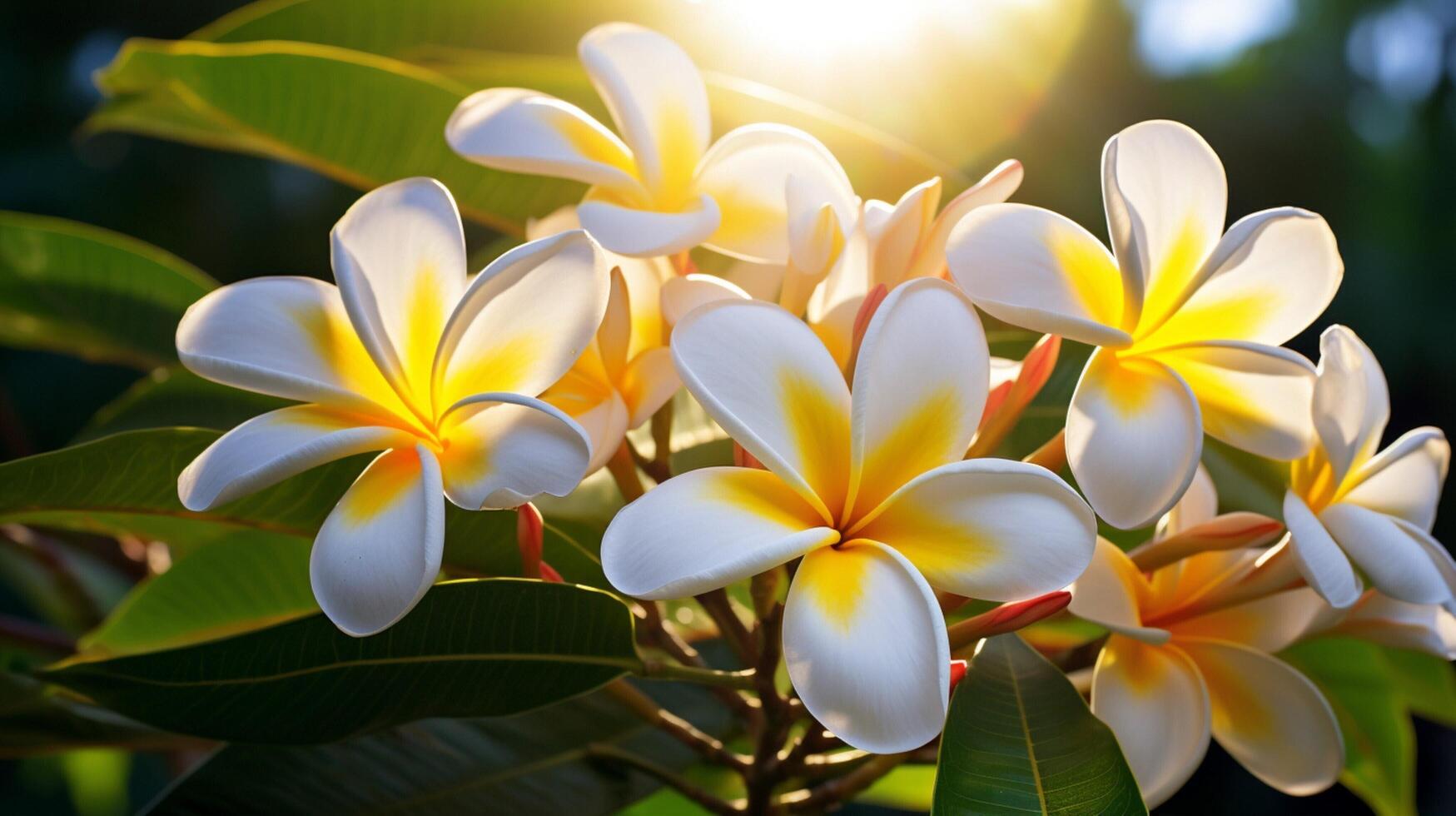 ai genererad plumeria bakgrund foto