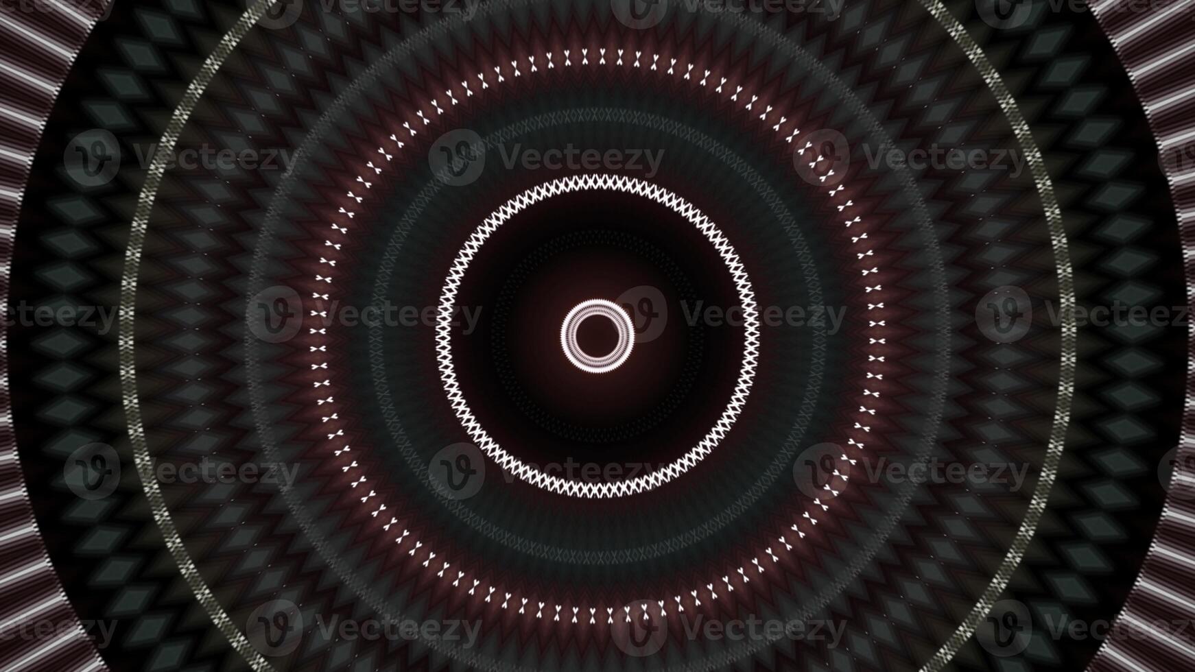 abstrakt blinkning spridning cirkel former. animation. effekt av mandala, hypnotisk radiell ringar bakgrund. foto