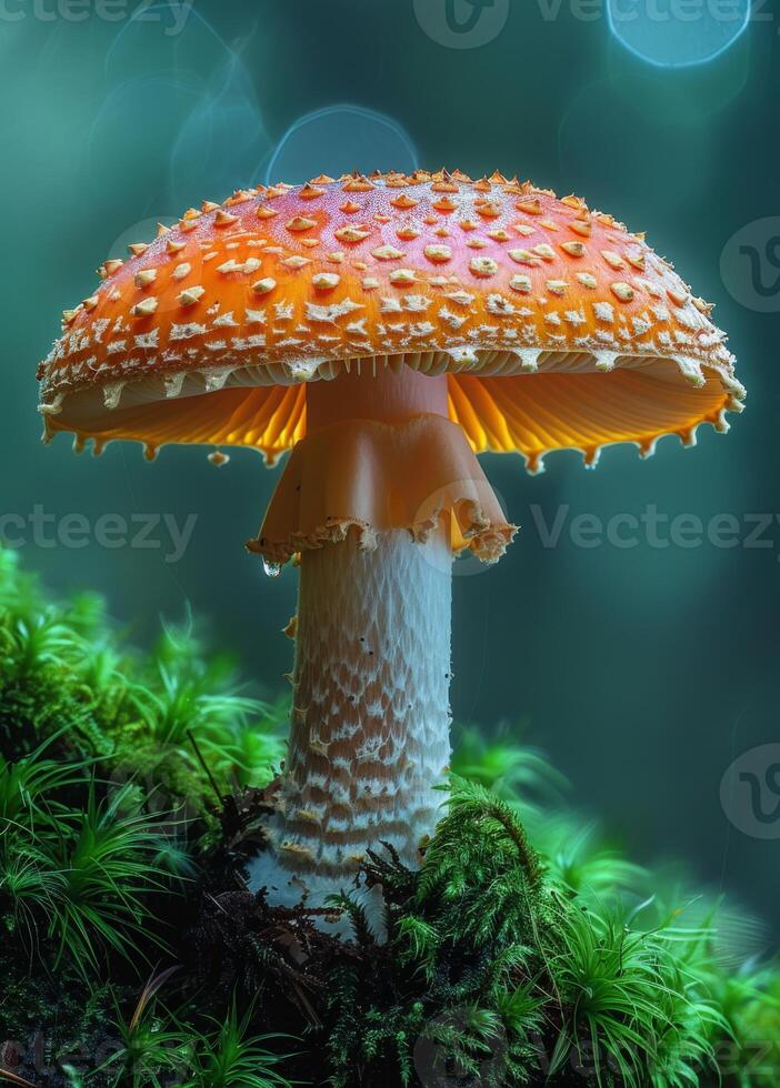 ai genererad amanita muscaria är giftig svamp den där växer i de skog i de karpater foto