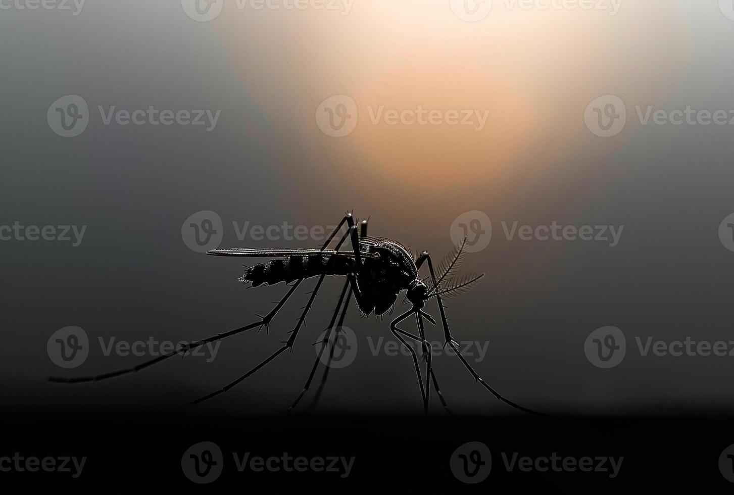 ai genererad mygga är silhouetted mot mörk bakgrund foto