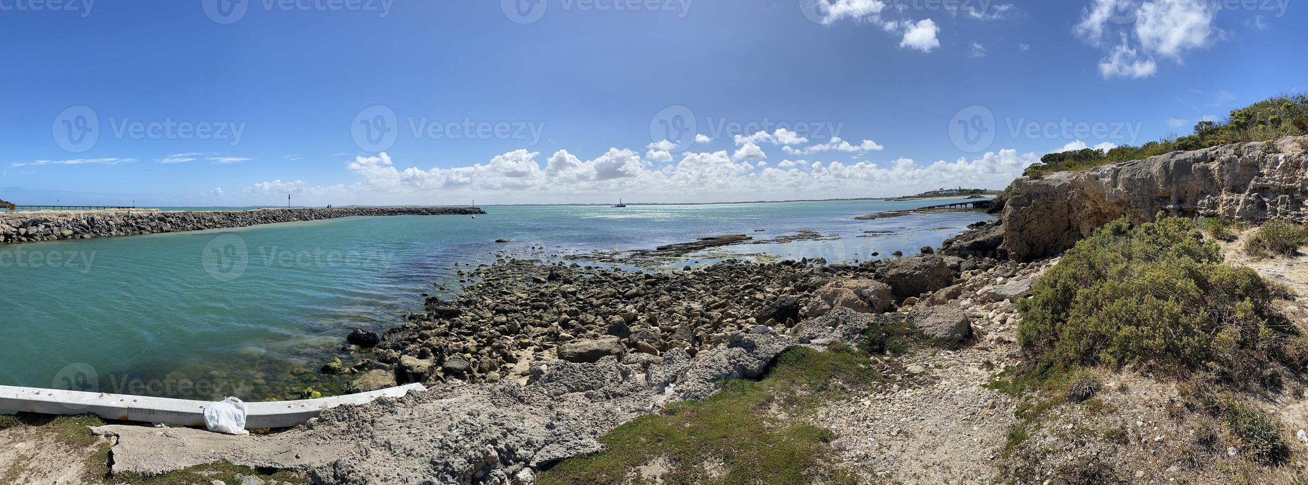 panorama- Foto av morgonrock söder Australien