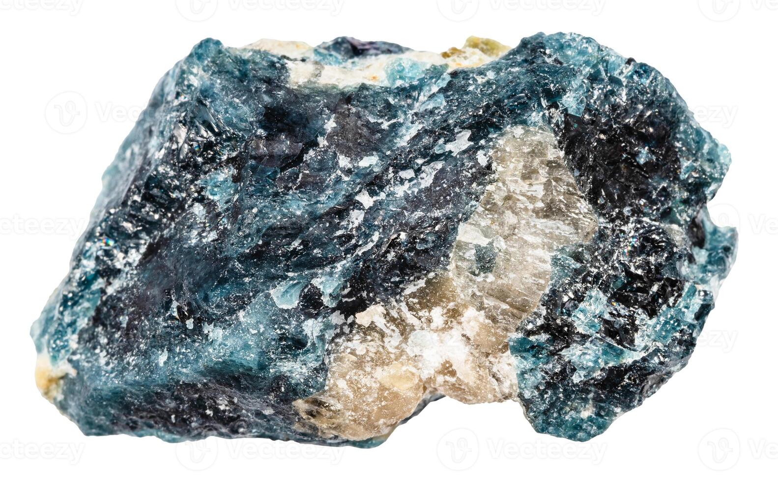 rå grandidierit mineral isolerat på vit foto