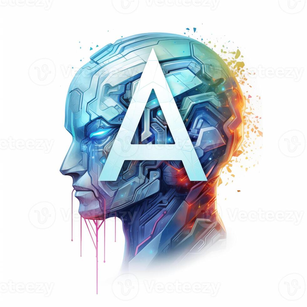 ai genererad de logotyp av de artificiell intelligens app foto