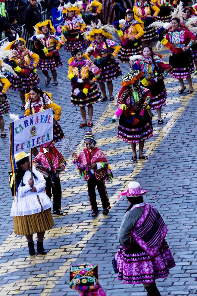 cusco, peru, 2015 - inti raymi firande peru söder Amerika 2015 foto