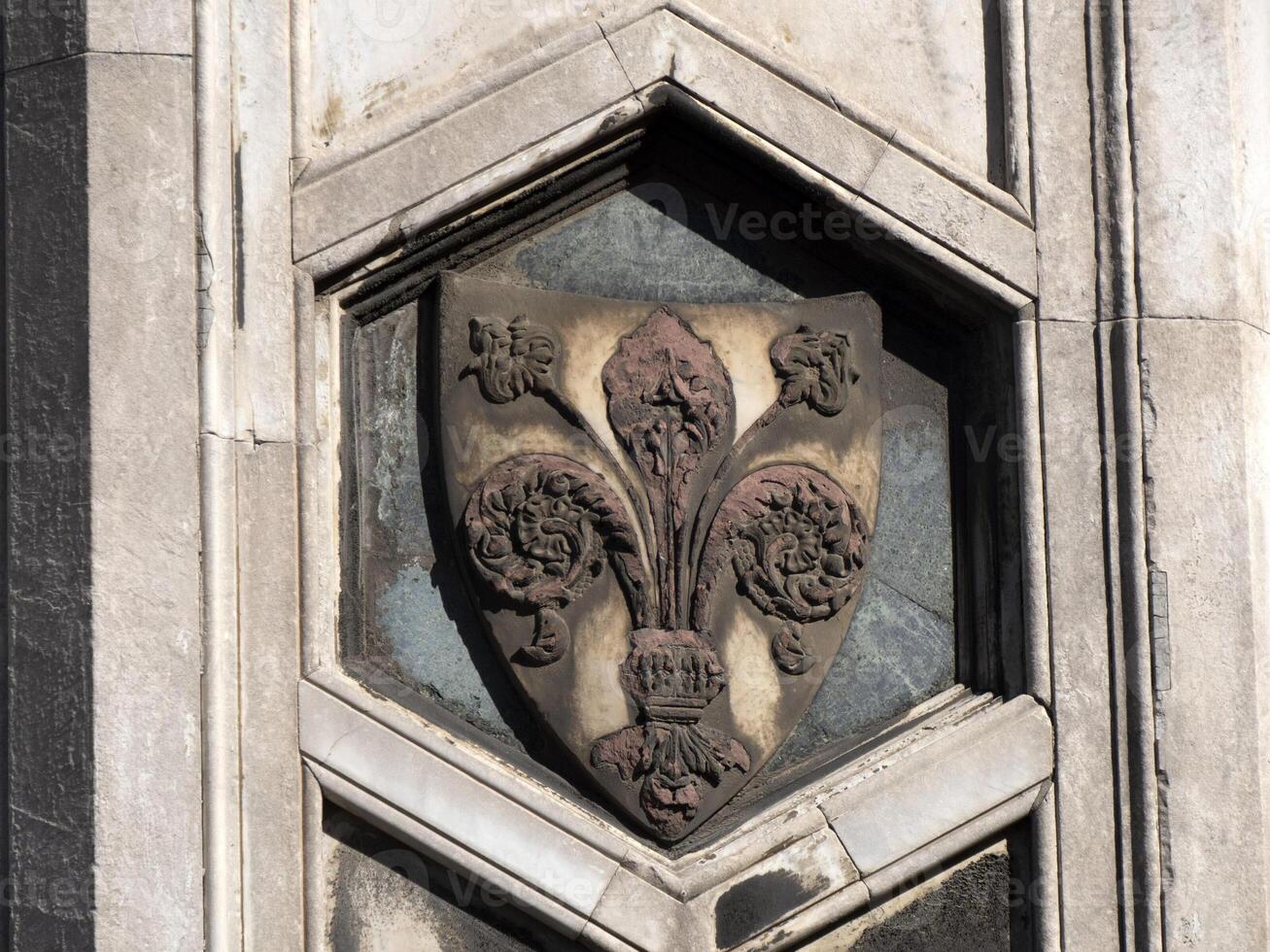 florens giotto torn detalj nära katedral santa maria dei fiori, brunelleschi kupol Italien foto