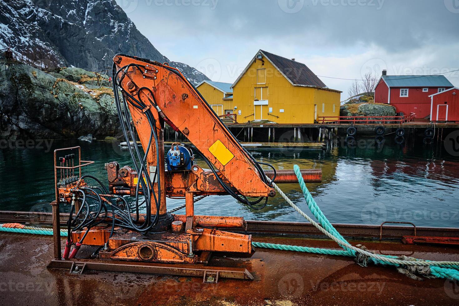 Nusfjord fiske by i Norge foto