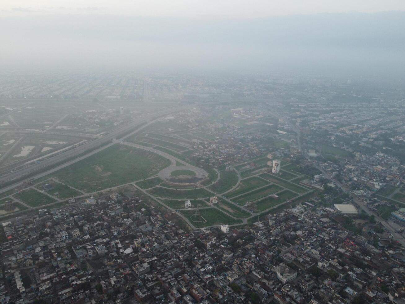 Drönare se av huvudstad stad i pakistan foto