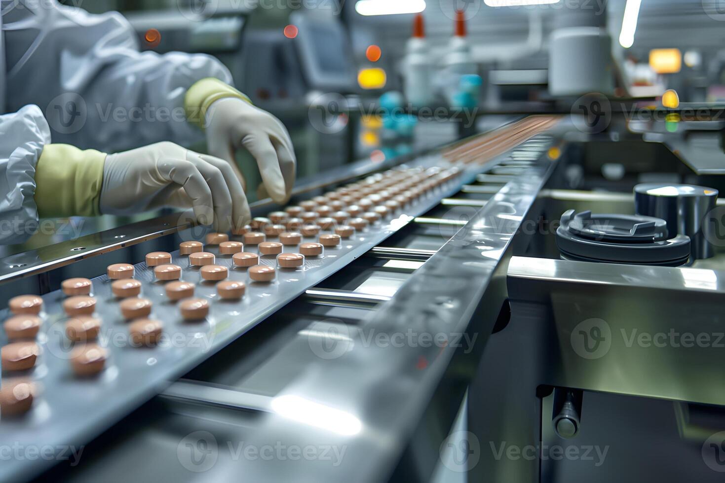 ai genererad farmaceutisk industri producerar en läsplatta medicin foto