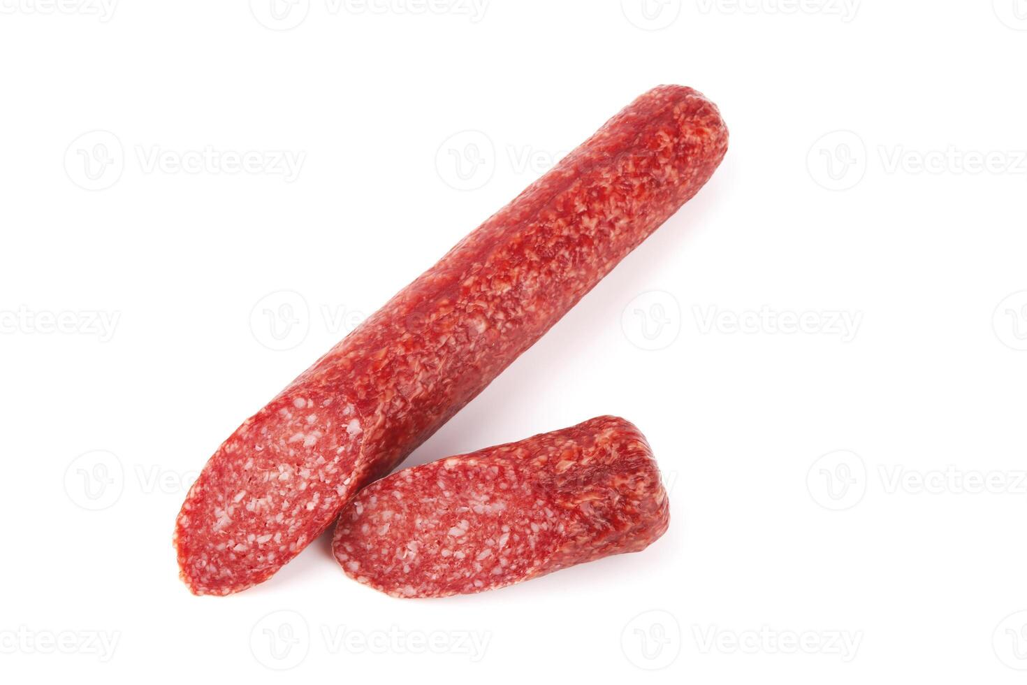 salami på vitt foto