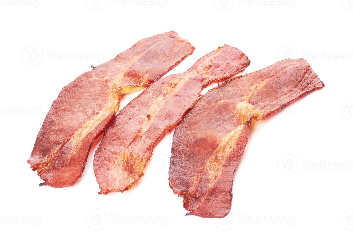 bacon på vit foto