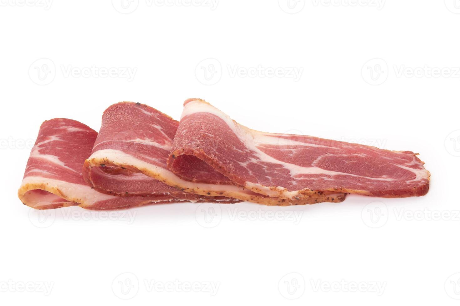 bacon på vit foto