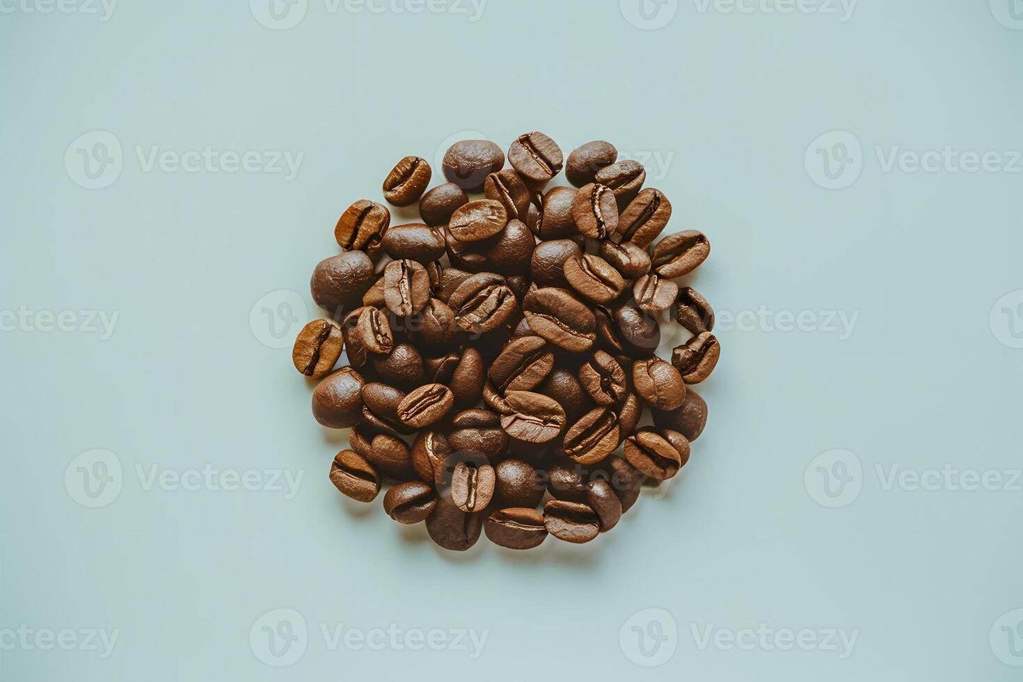 ai genererad digital kaffe bönor anordnad ordentligt på en rena vit bakgrund foto