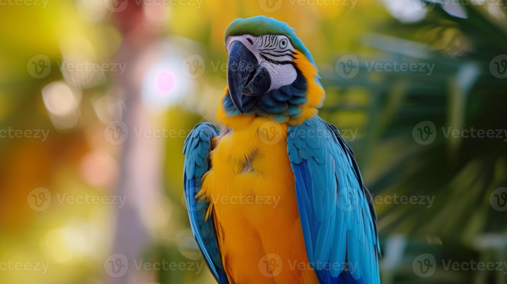 ai genererad en färgrik papegoja realistisk Foto