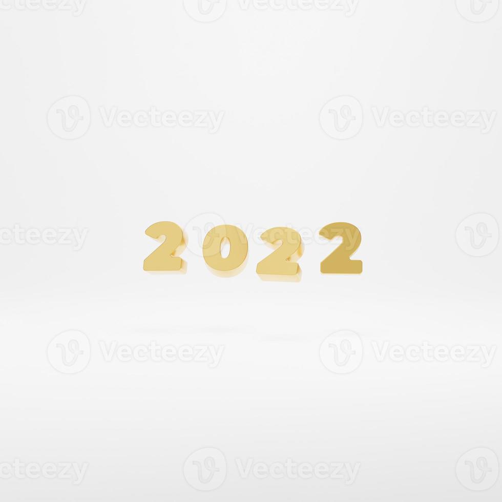 nyår 2022. konceptuell illustration. isolerad på färgbakgrund. 3d rendering foto