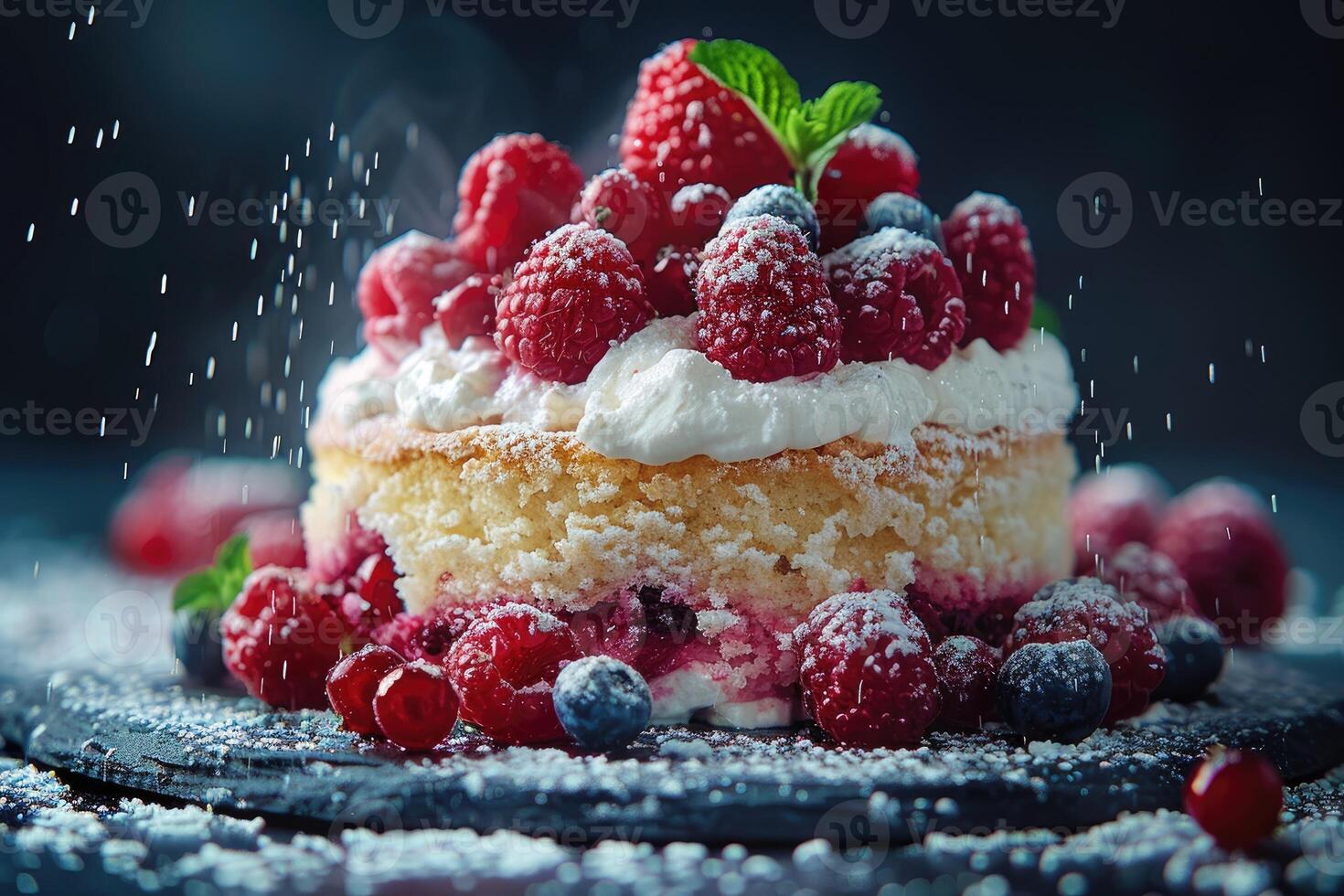 en kock gör utsökt desserter professionell reklam mat fotografi foto