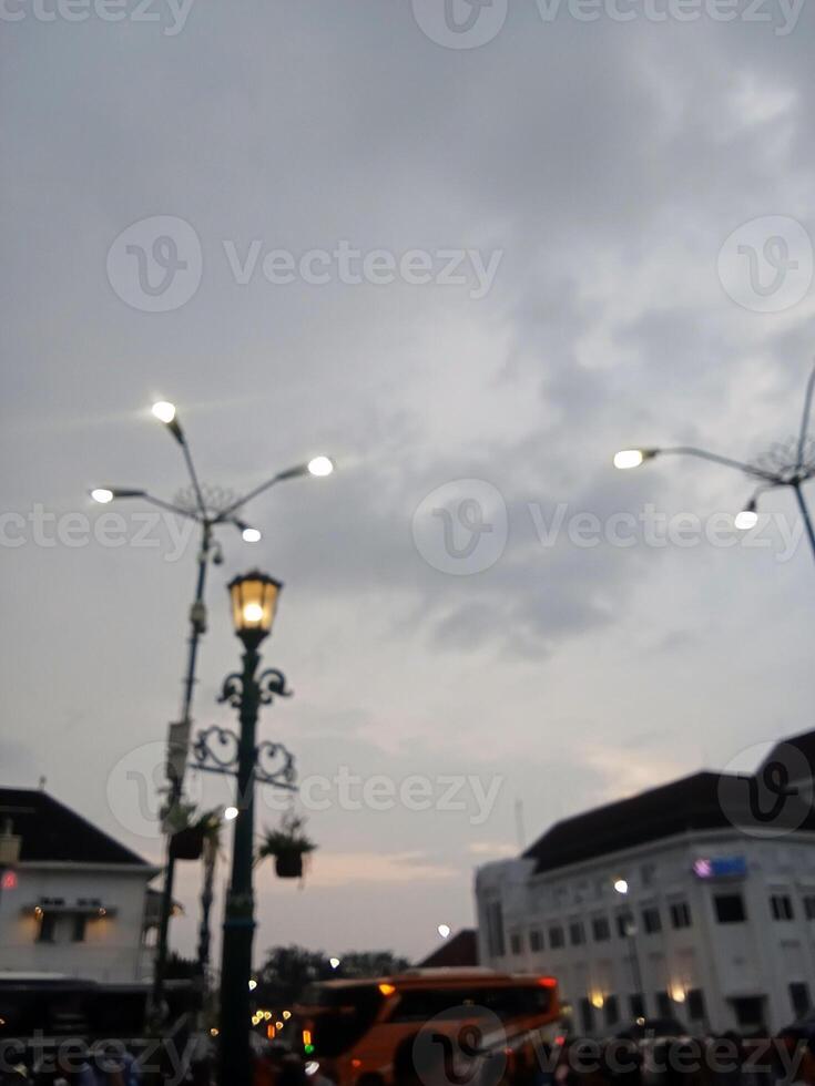 se av jogjakarta fyrkant och malioboro gata foto