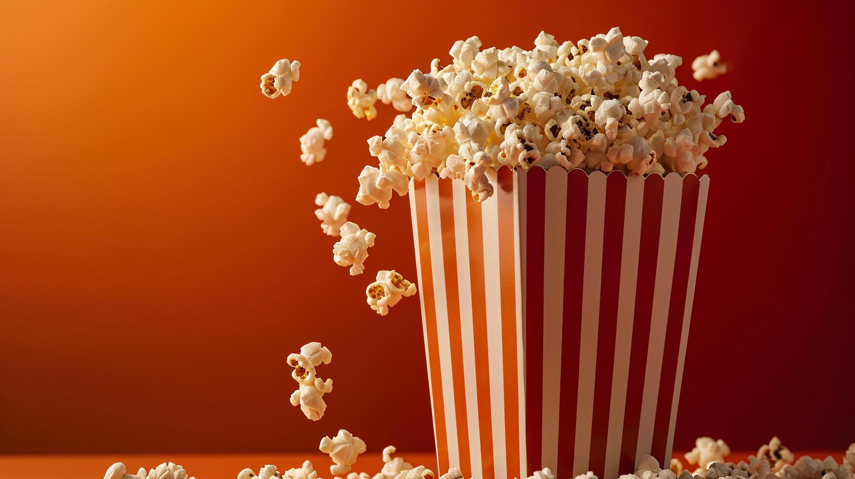 en slående sammansättning terar en frestande packa av popcorn mot en vibrerande, enfärgad bakgrund foto
