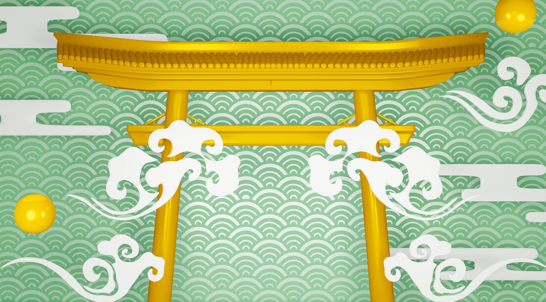 torii geometriska podium japansk tradition podium.3d rendering foto