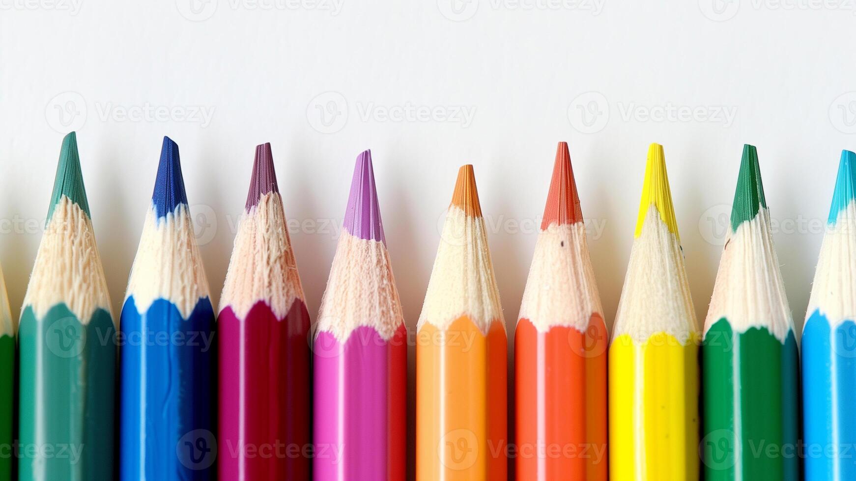 färgad pennor isolerat på vit bakgrund. tillbaka till skola. foto