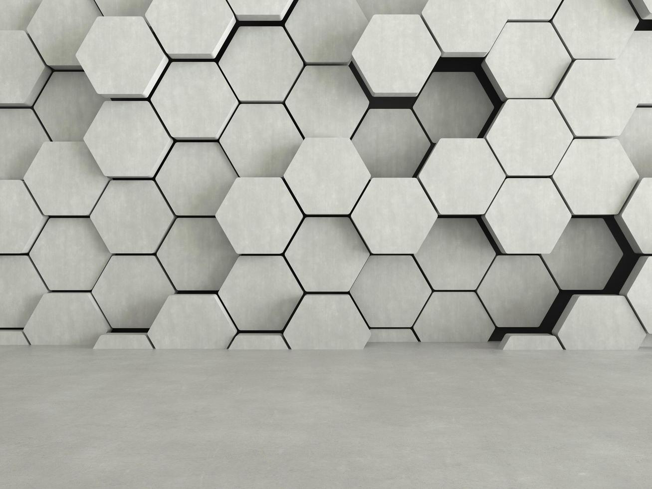 abstrakt futuristisk golv med hexagoner bakgrund, 3D-rendering foto