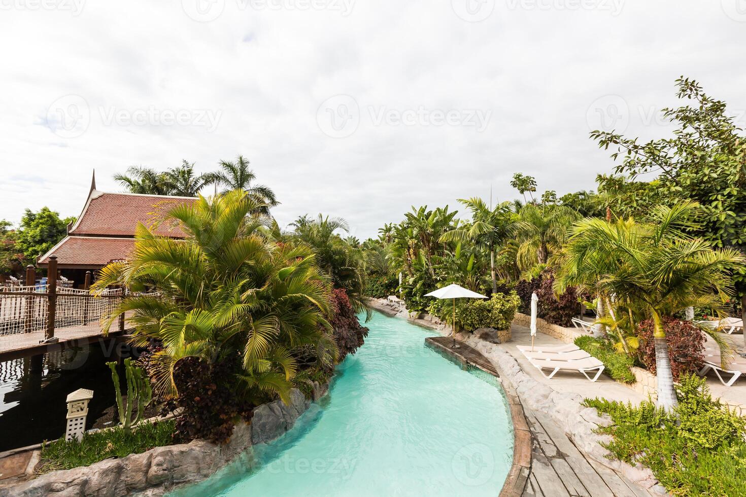 tenerife ö, Spanien - januari 9. siam parkera på januari 9, 2020 i teneriffa, Spanien. siam parkera, de vatten rike tema parkera med vatten attraktioner i Europa foto