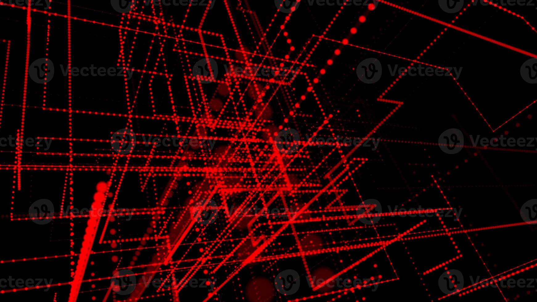 abstrakt röd digital tunnel strömmande partiklar Vinka rör på sig bakgrund foto