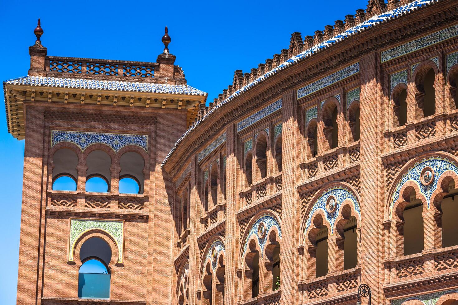 madrid. känd tjurfäktning arena i madrid. turistiska attraktion i Spanien. foto