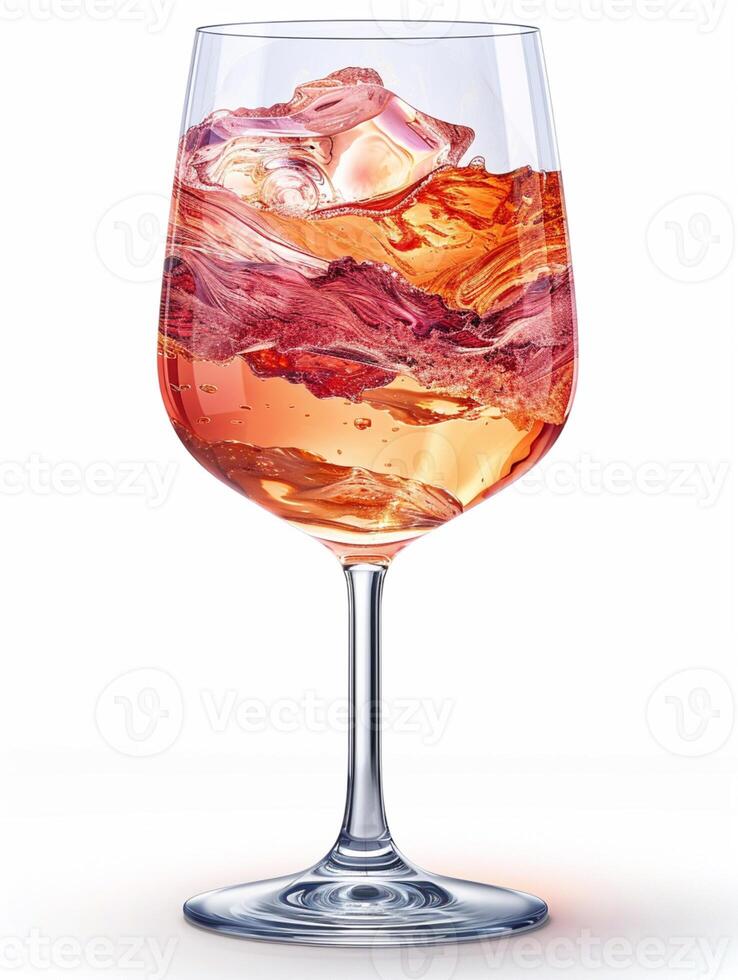 ai genererad transparent glas med vin isolerat på vit bakgrund foto