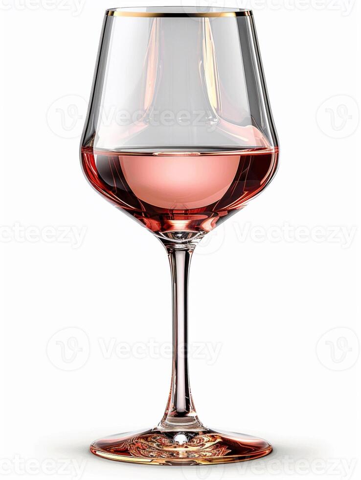 ai genererad transparent glas med vin isolerat på vit bakgrund foto