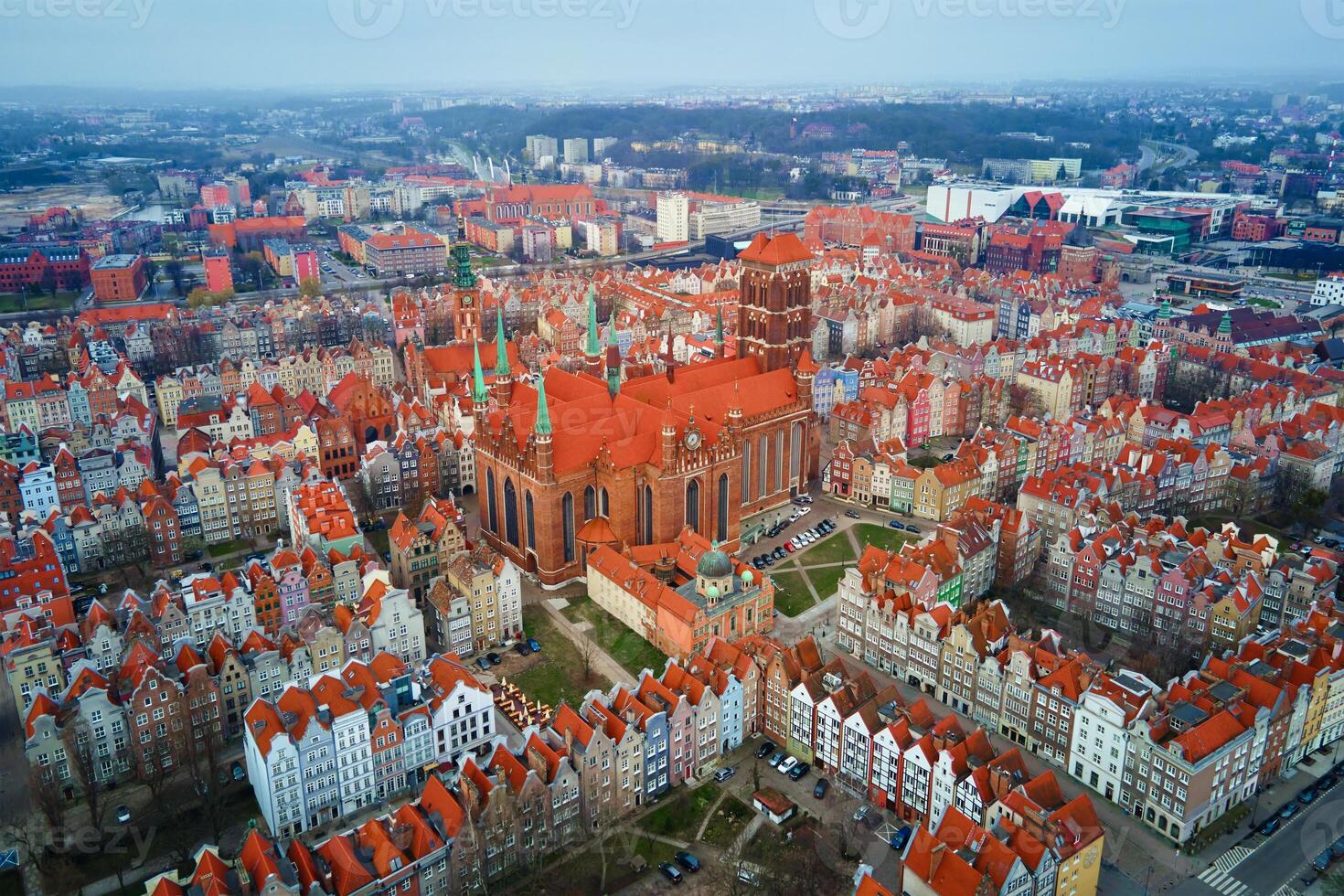 antenn se av gdansk stad i polen. foto