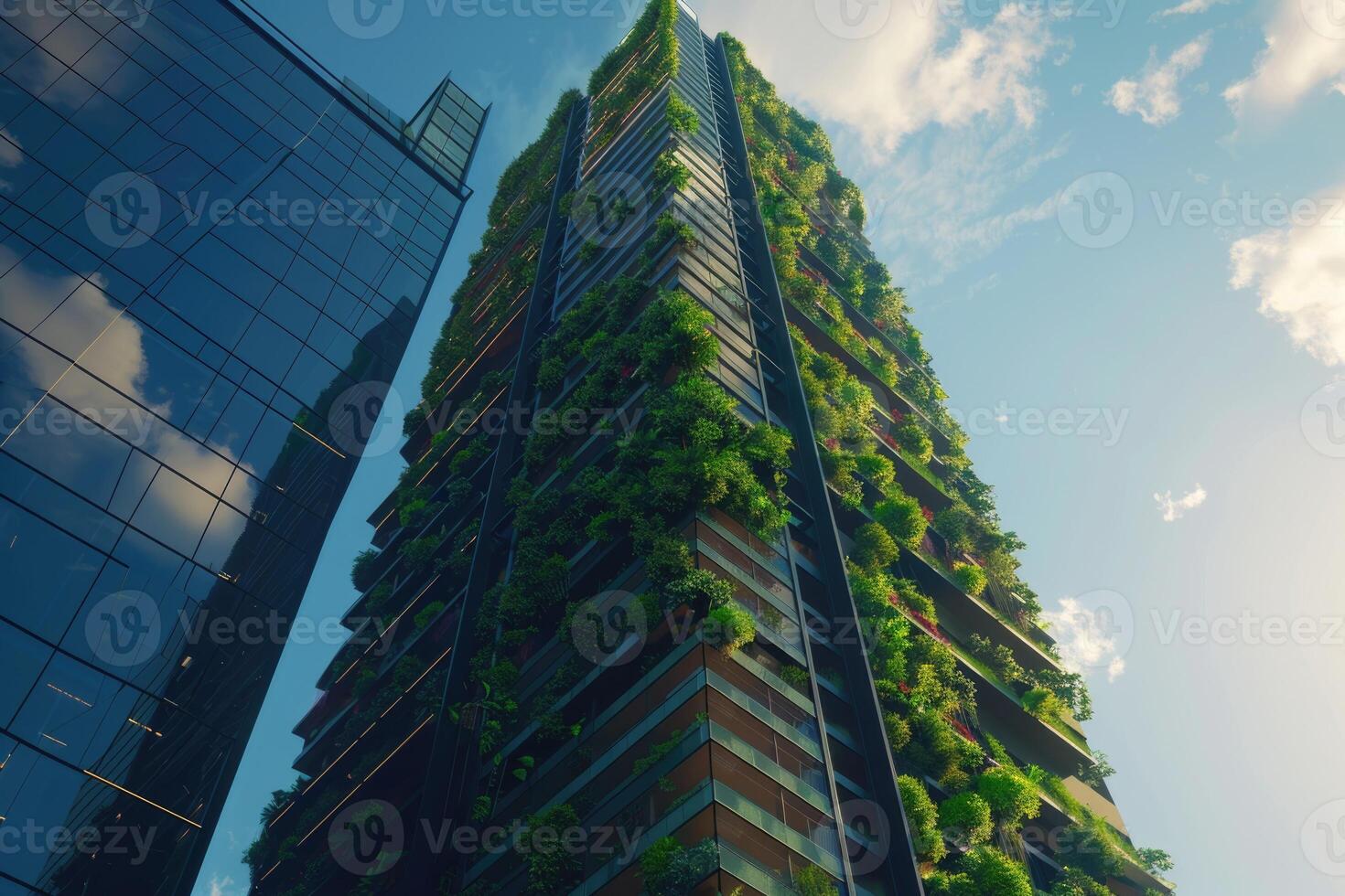 eco vänlig skyskrapa med växter i urban miljö sydney Australien. foto