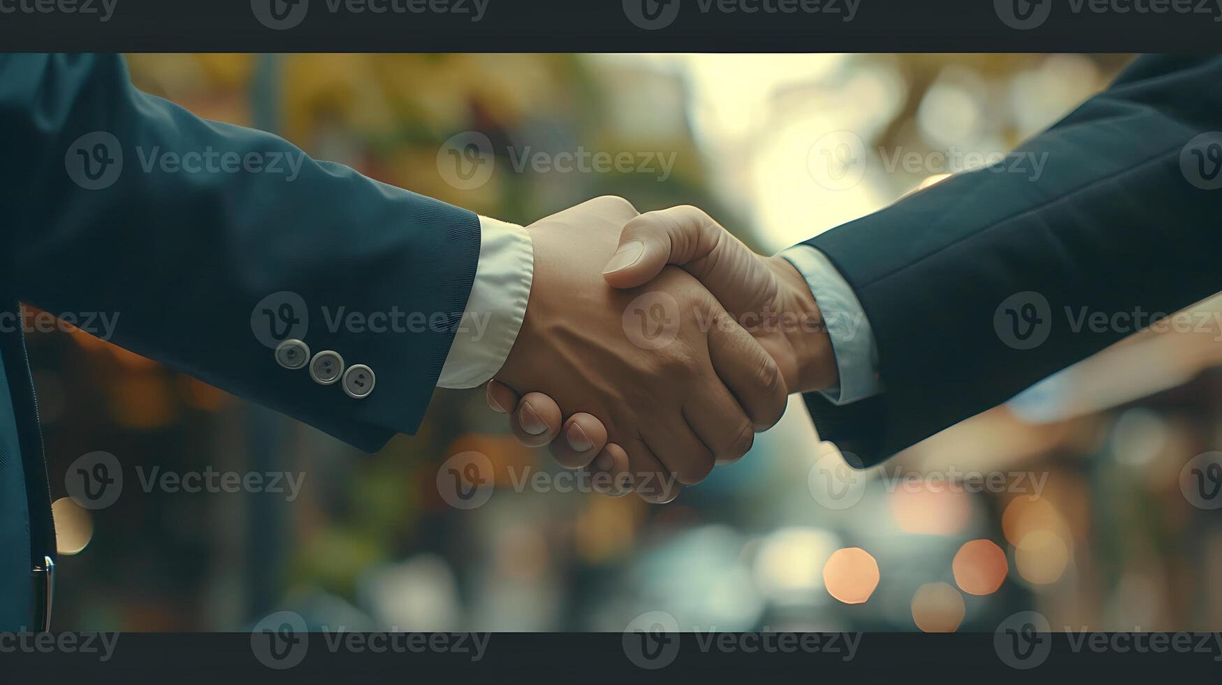 affärsman handslag för lagarbete av företag handla begrepp foto