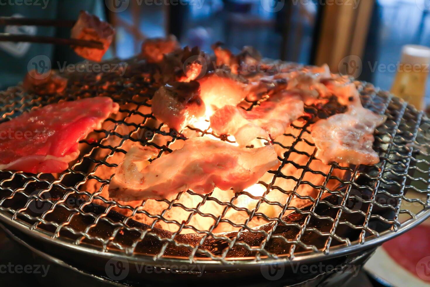 grillad fläsk eller grillad fläsk på de broiler foto