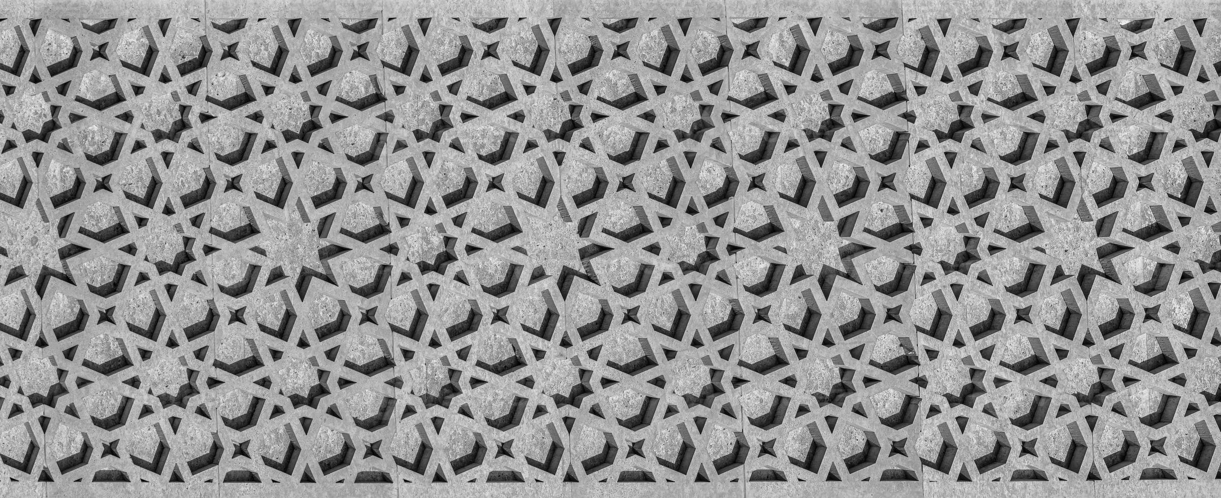 svart och vit geometrisk traditionell islamic prydnad. fragment av en mosaik.abstrakt bakgrund. foto