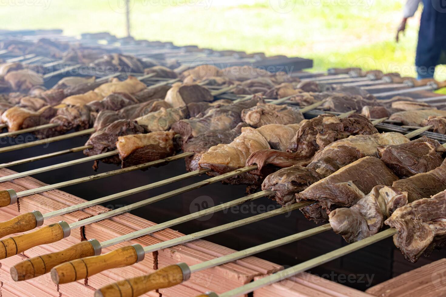 kött på brasiliansk utegrill händelse foto