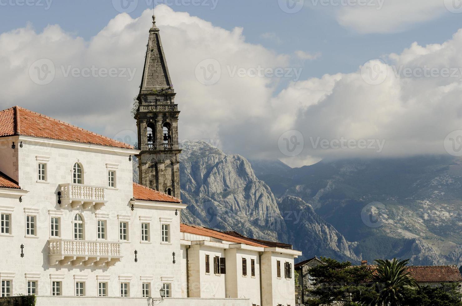 utsikt över perast, montenegro foto