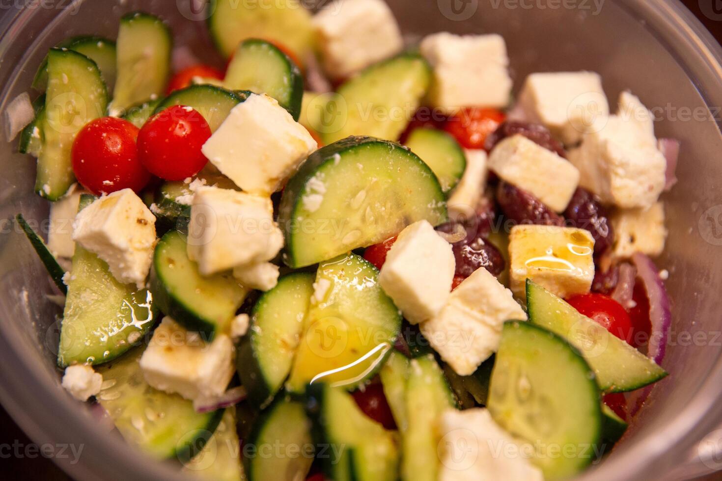 grekisk sallad med fetaost foto