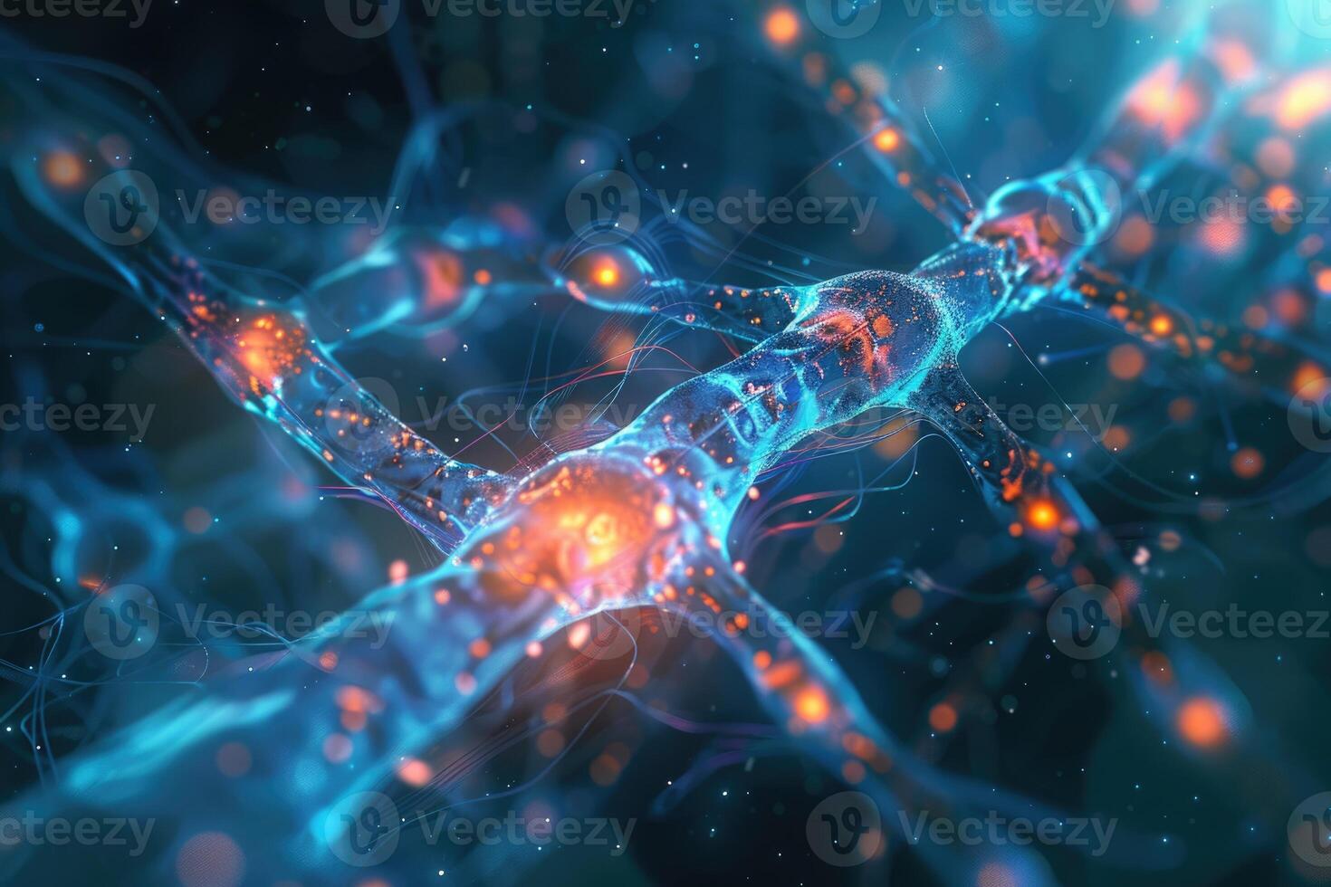 ai genererad trogen medicinsk laboratorium vetenskap i abstrakt 3d illustration. foto