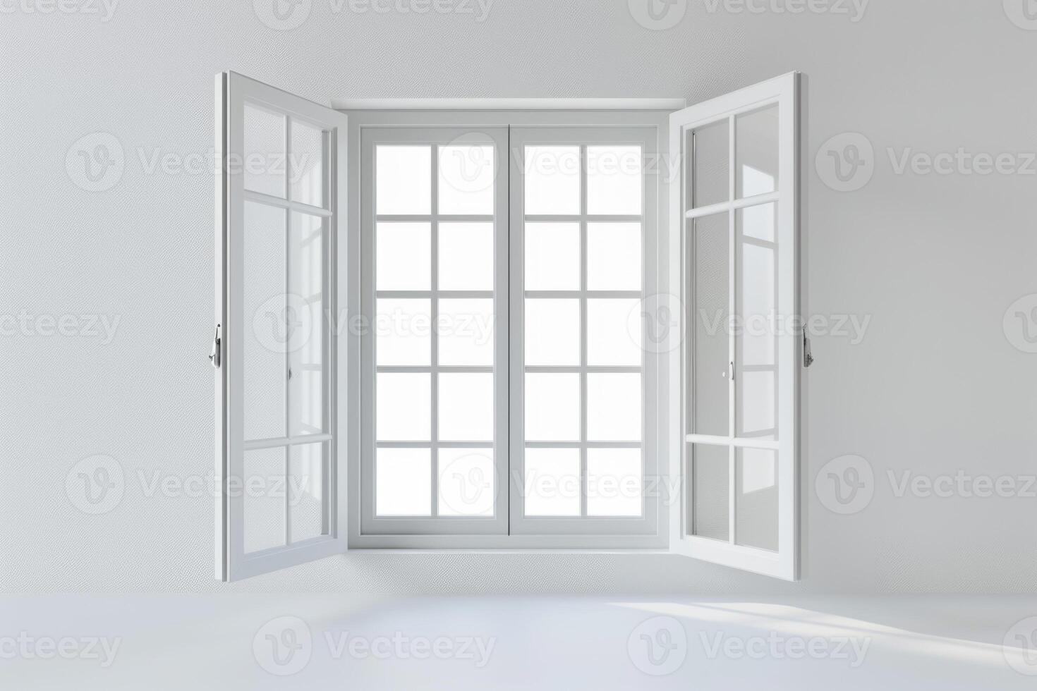 ai genererad fönster isolerat på vit bakgrund foto