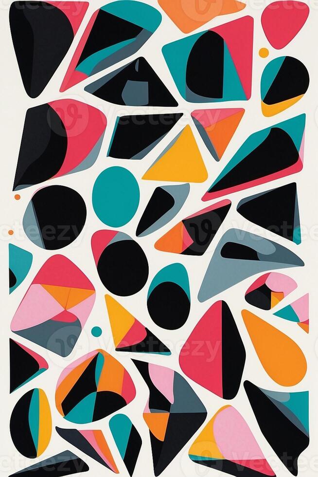 abstrakt geometrisk mönster med färgrik former foto