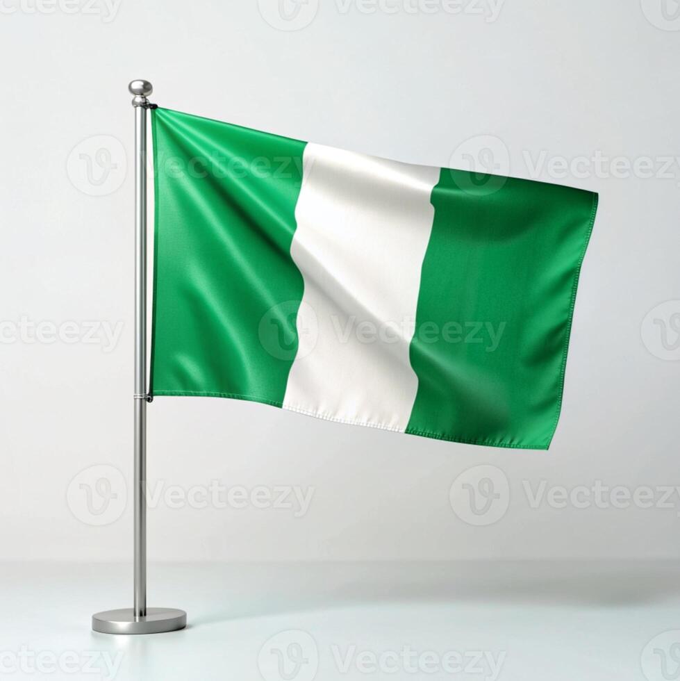 nigeria flagga isolerat på vit bakgrund foto